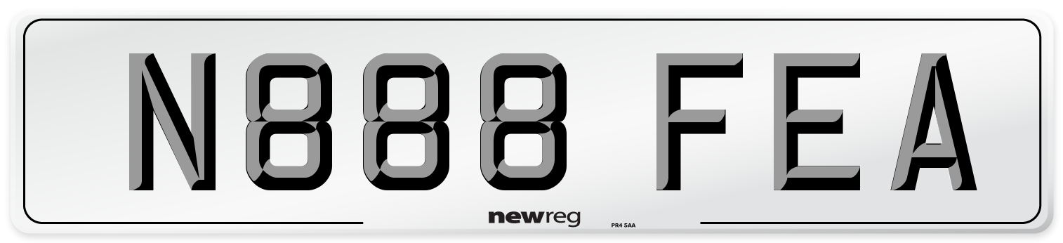 N888 FEA Number Plate from New Reg